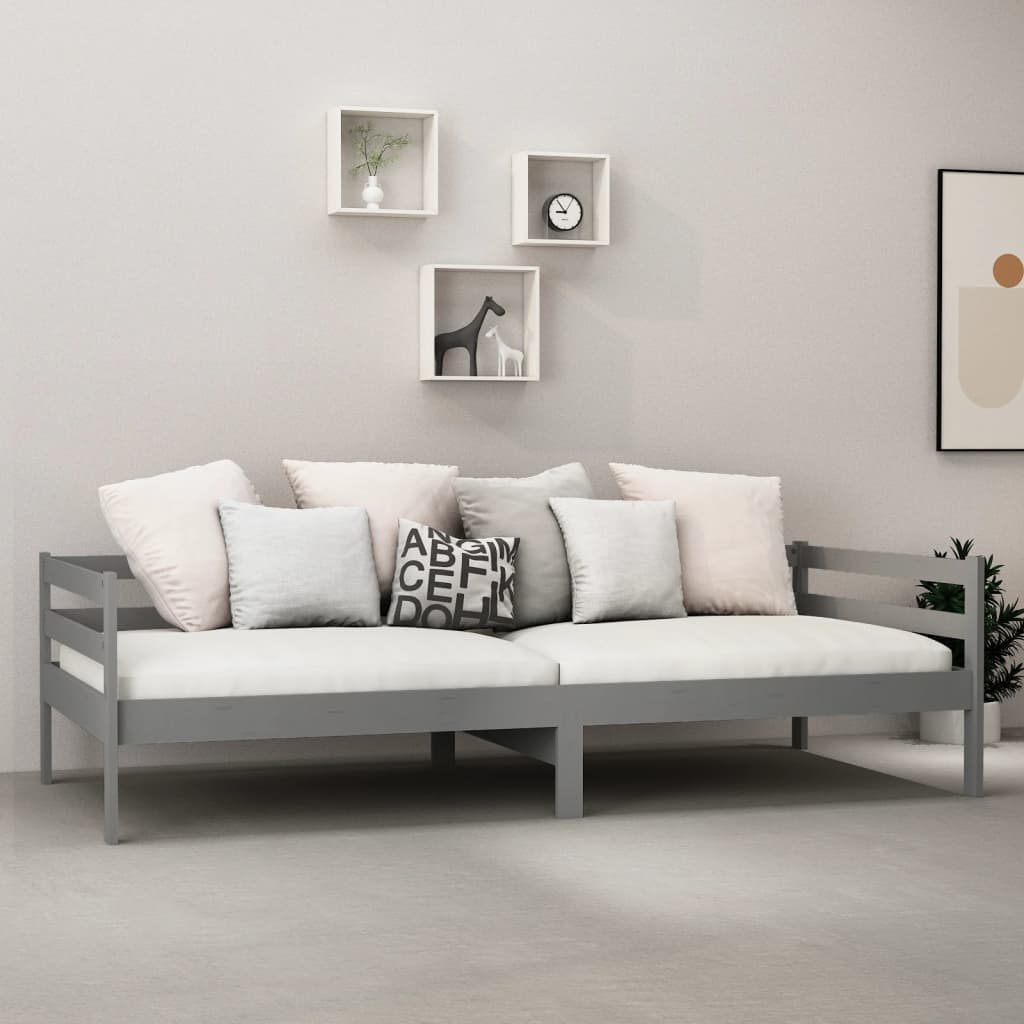 Day Bed | Grey | Solid pine wood | 90 x 200 cm