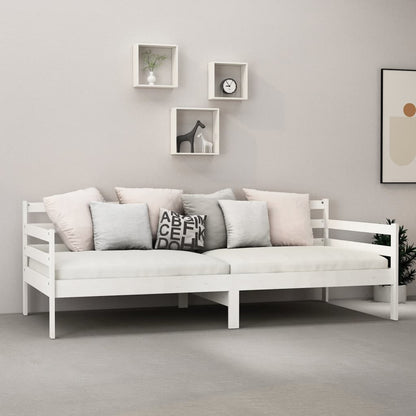 Day Bed without Mattress White Solid Wood Pine 90x200cm