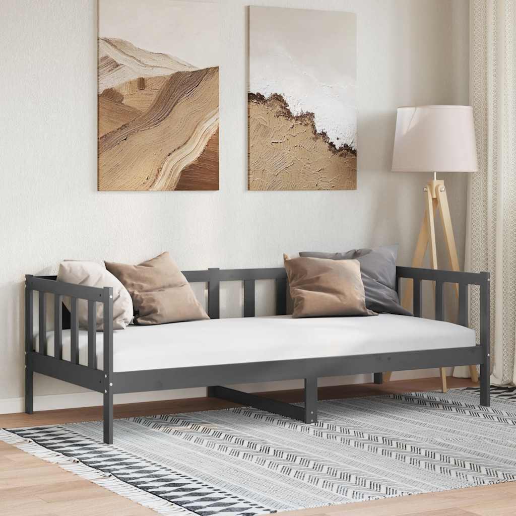 Day Bed | Grey | Solid pinewood | 90x200 cm