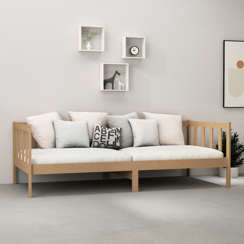 Day Bed Honey Brown Solid Pinewood 90x200 cm