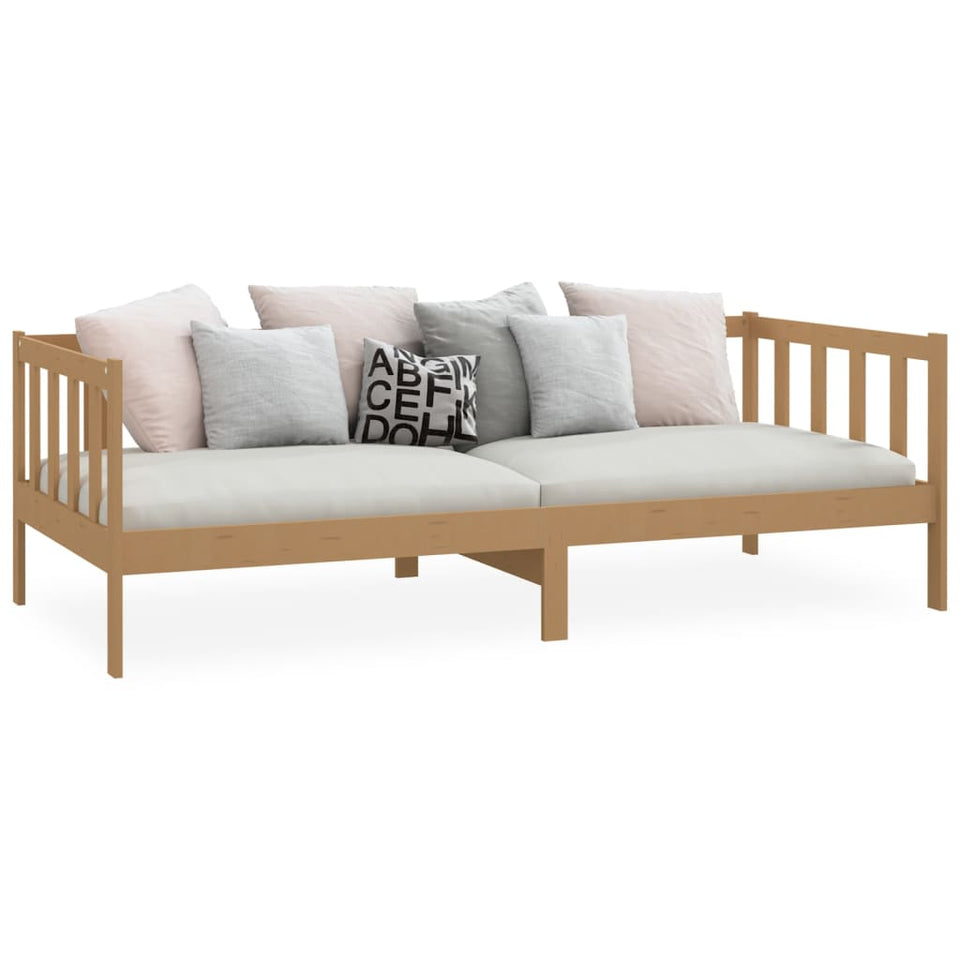 Day Bed Honey Brown Solid Pinewood 90x200 cm