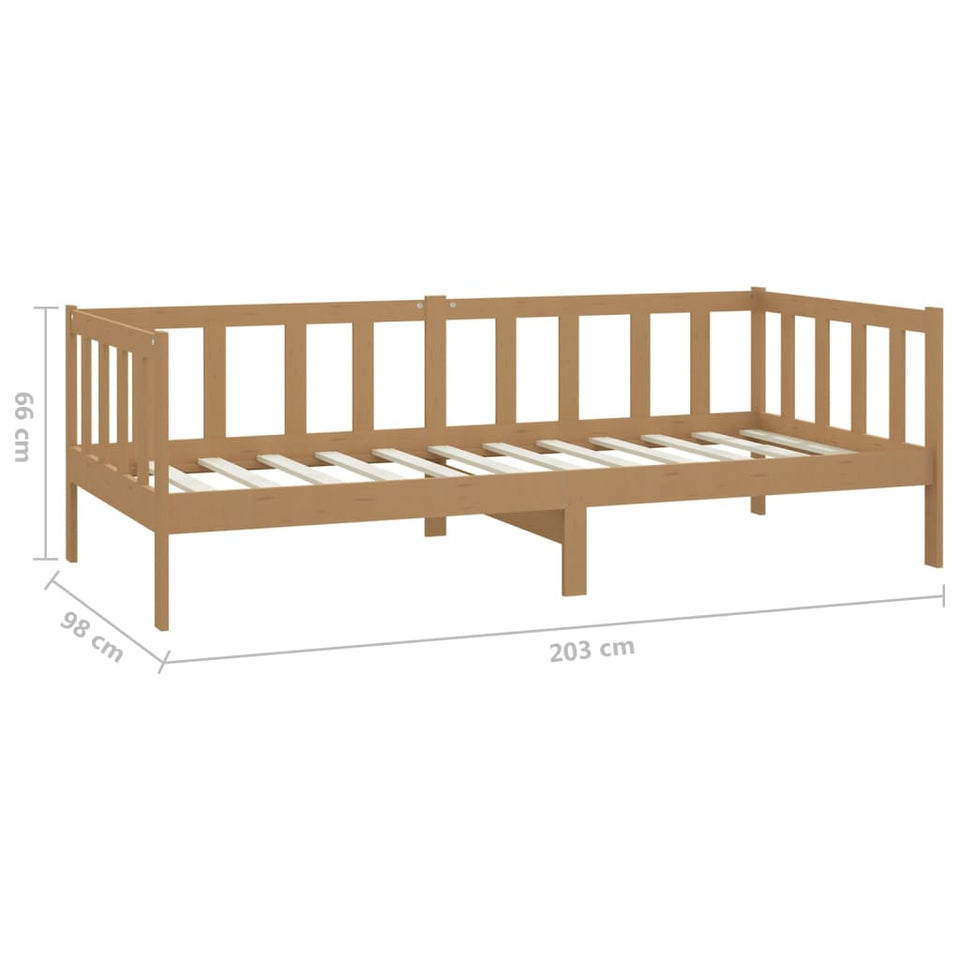 Day Bed Honey Brown Solid Pinewood 90x200 cm