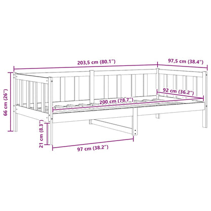 Day Bed | Honey brown | Solid pine wood | 90 x 200 cm