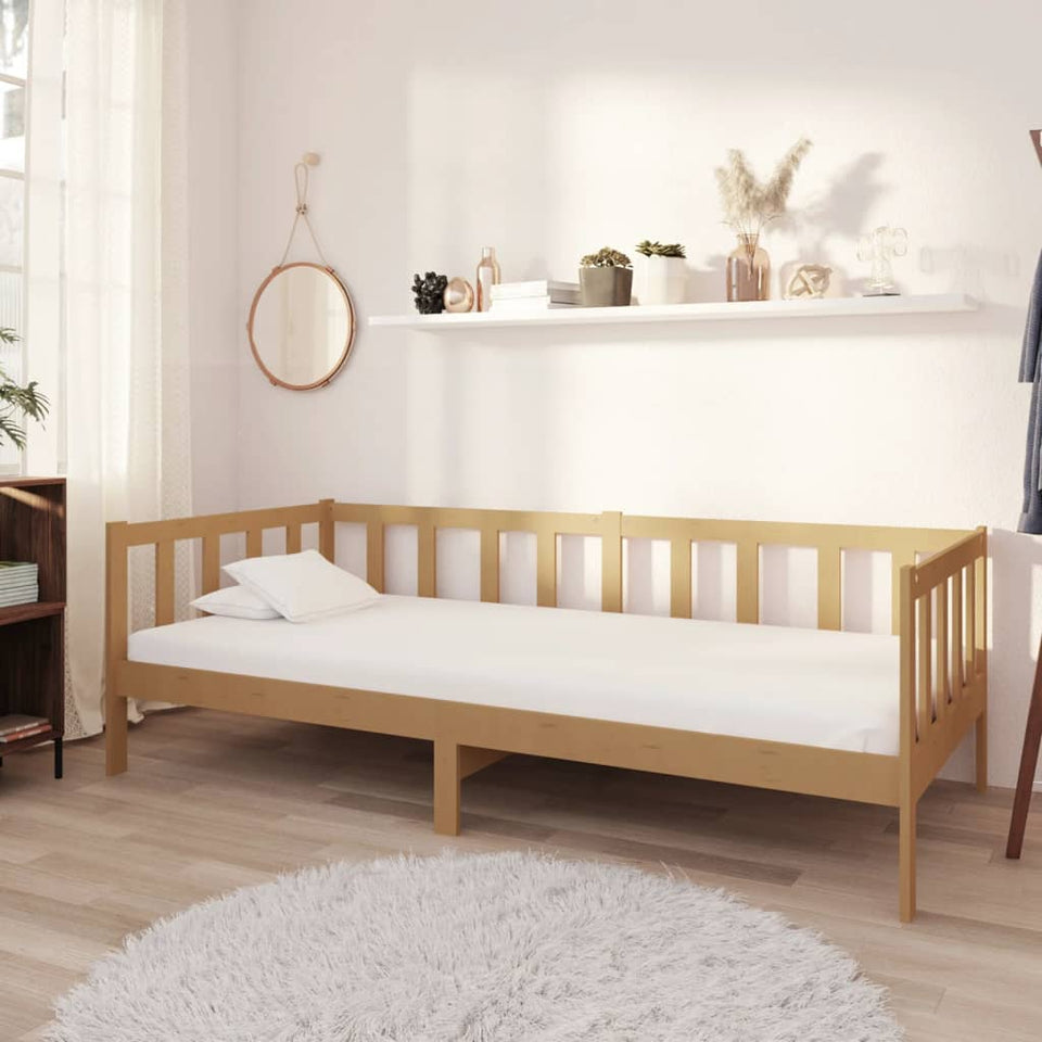 Day Bed Honey Brown Solid Pinewood 90x200 cm
