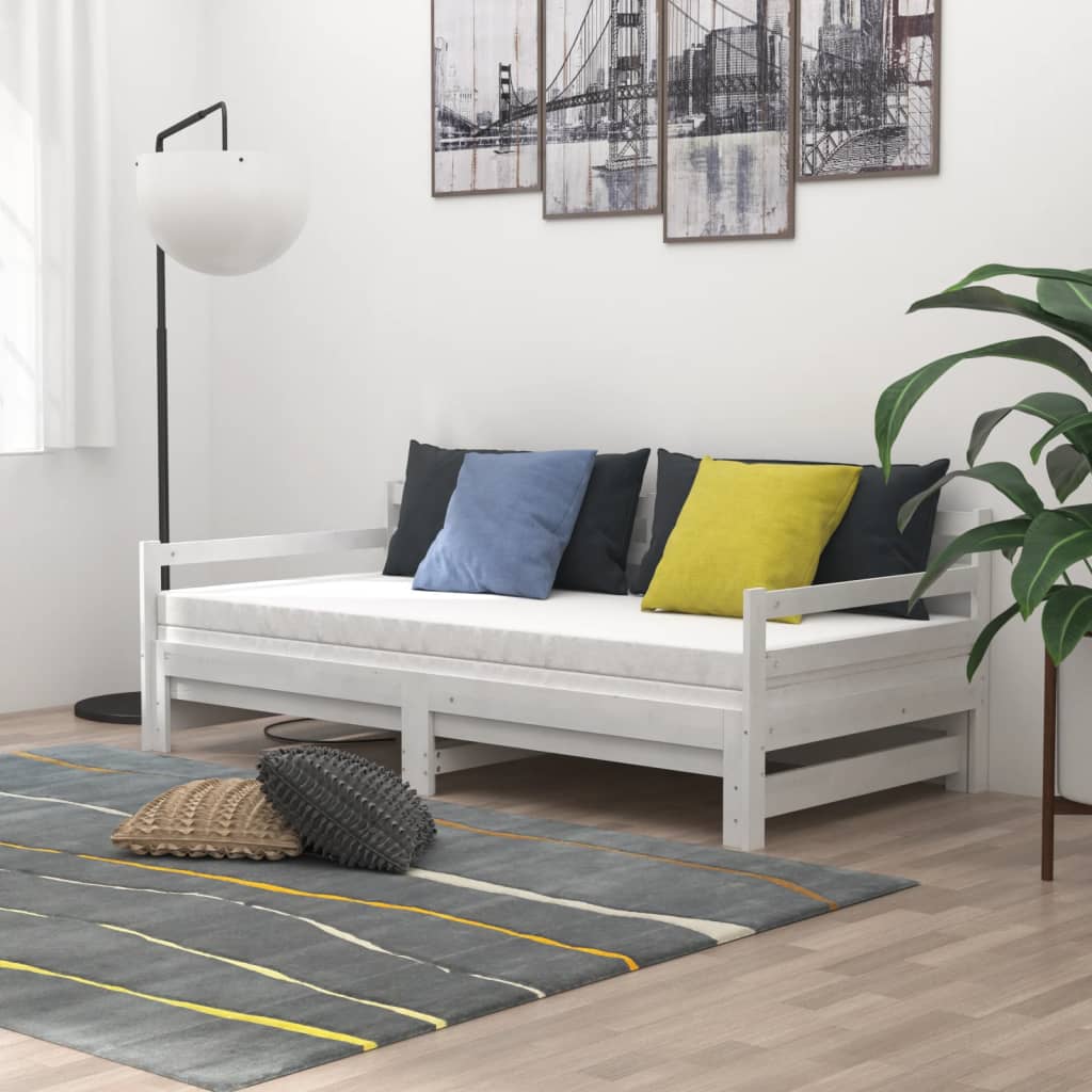 Pull-out Day Bed without Mattress White 2x(90x200)cm