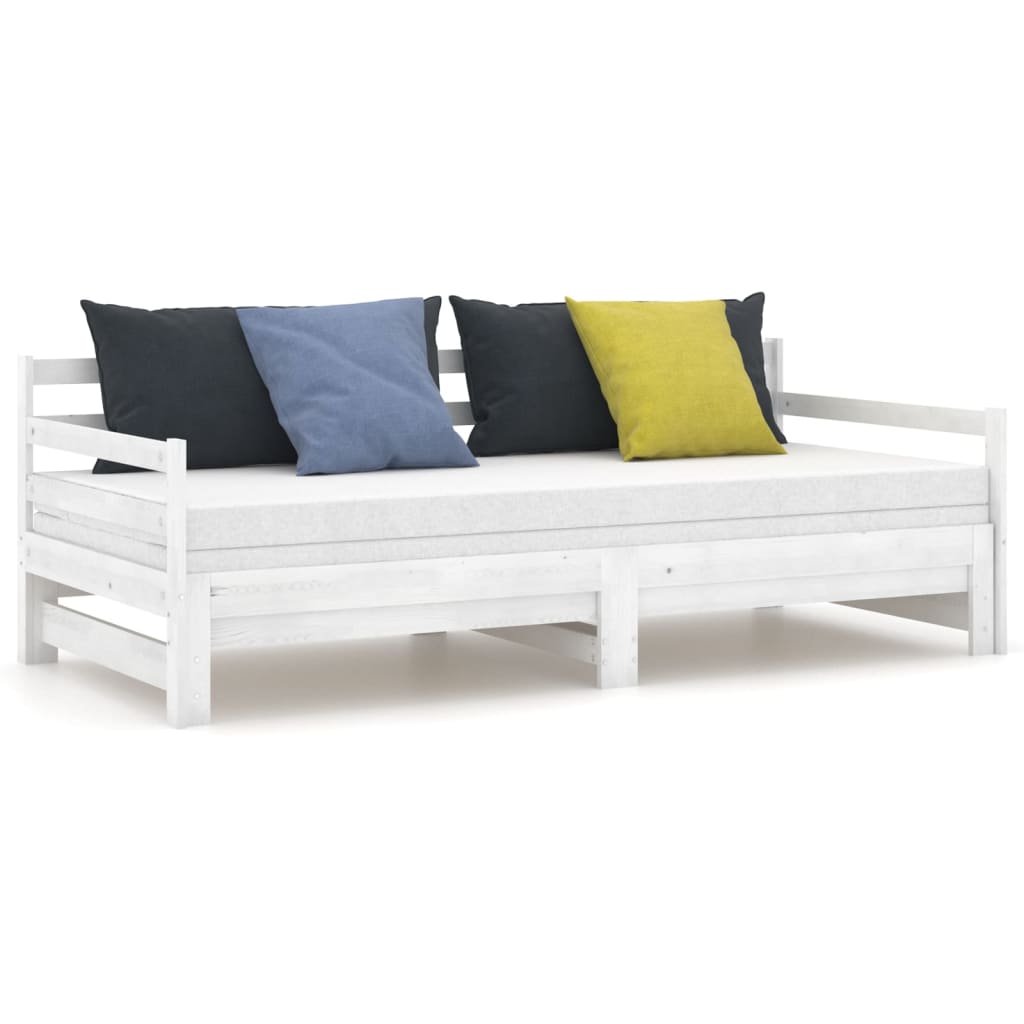 Pull-out Day Bed without Mattress White 2x(90x200)cm