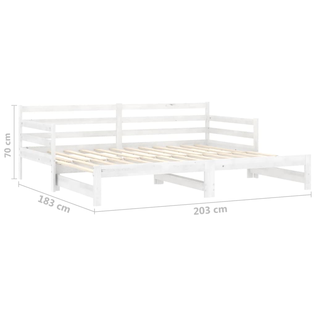 Pull-out Day Bed without Mattress White 2x(90x200)cm