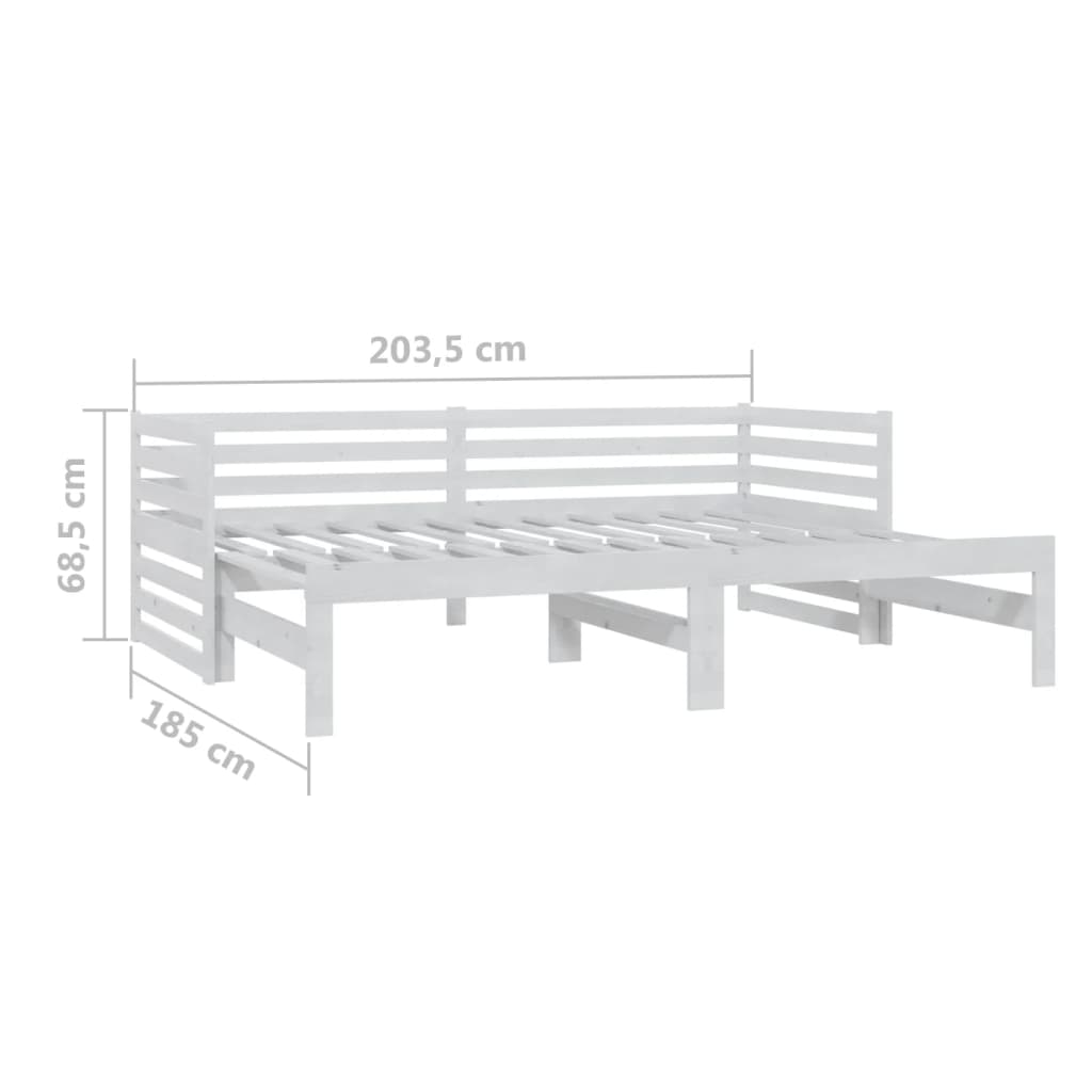 Day Bed | White | Solid pine wood | 2x