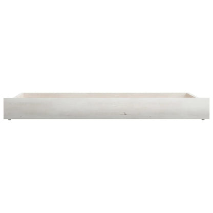 Day Bed Drawers 2 pcs White Solid Pinewood