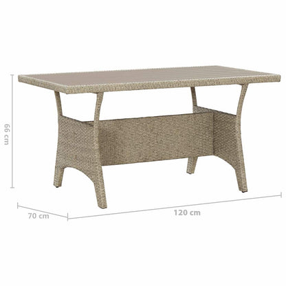 Garden Table | Grey | PE (polyethene) rattan | Medium |  Light Weight