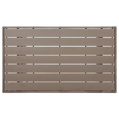 Garden Table Grey 120x70x66 cm Poly Rattan
