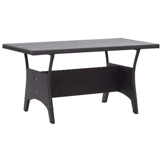 Garden Table | Black | PE rattan, PS board, powder-coated steel | Medium