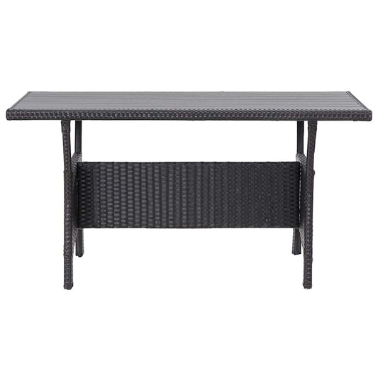 Garden Table | Black | PE rattan, PS board, powder-coated steel | Medium