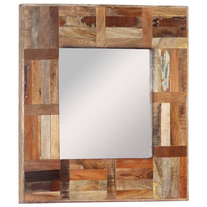 Wall Mirror Solid Wood Reclaimed 50x50 cm