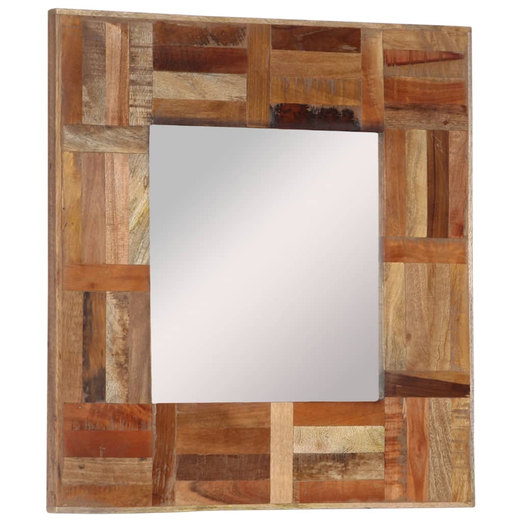 Wall Mirror Solid Wood Reclaimed 50x50 cm