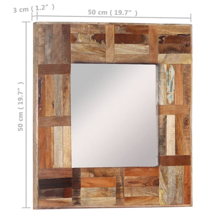 Wall Mirror Solid Wood Reclaimed 50x50 cm