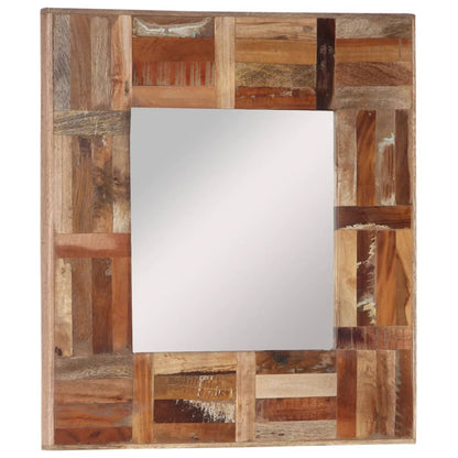 Wall Mirror Solid Wood Reclaimed 50x50 cm