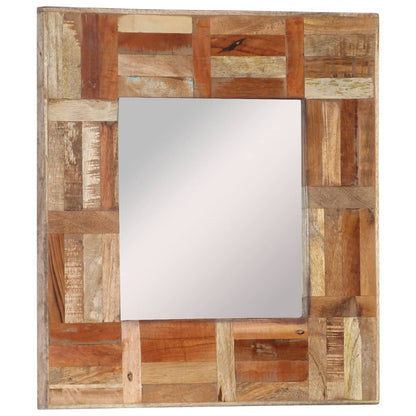 Wall Mirror Solid Wood Reclaimed 50x50 cm