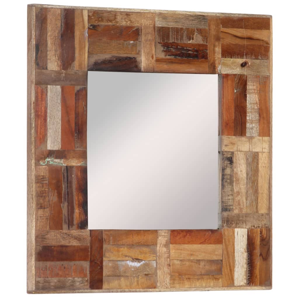 Wall Mirror Solid Wood Reclaimed 50x50 cm