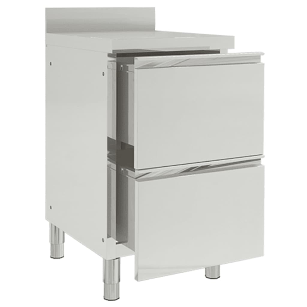 Commercial Kitchen Cabinets with 2 Drawers 2 pcs 50x60x96 cm