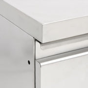 Commercial Kitchen Cabinets with 2 Drawers 2 pcs Stainless Steel