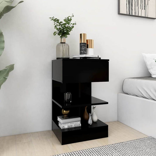 808651 vidaXL Bedside Cabinets 2 pcs Black 40x35x65 cm