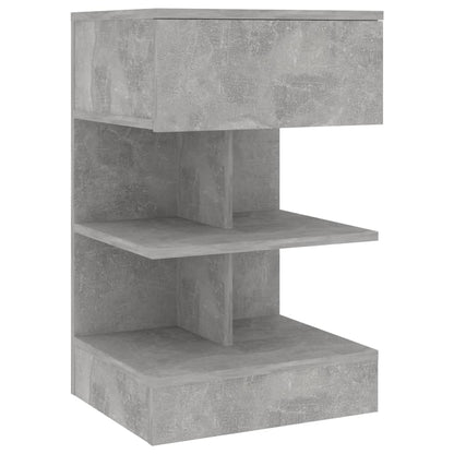 Bedside Cabinet Concrete Grey 40x35x65 cm Engineered Wood