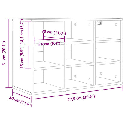 Shoe Cabinet 77.5 x 30 x 51 cm Engineered Wood White