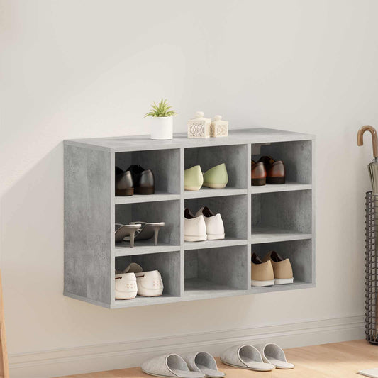 Shoe Cabinet 77.5 x 30 x 51 cm Engineered Wood Concrete grey