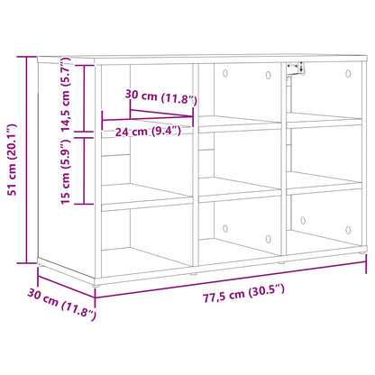 Shoe Cabinet Concrete grey 77.5 x 30 x 51 cm Engineered Wood