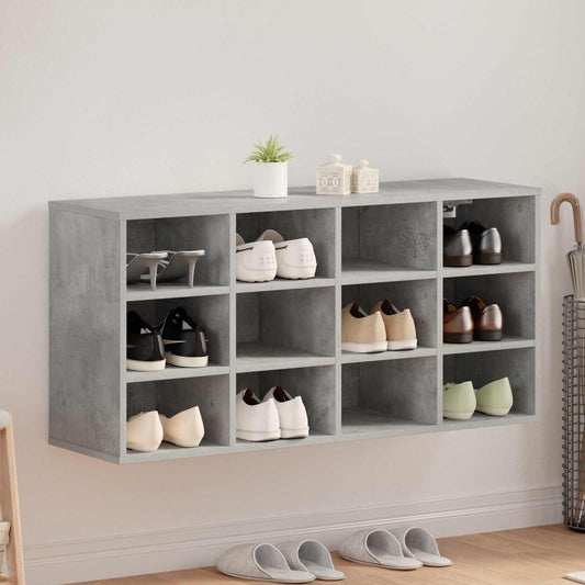 Shoe Cabinet 103 x 30 x 51 cm Engineered Wood Concrete grey
