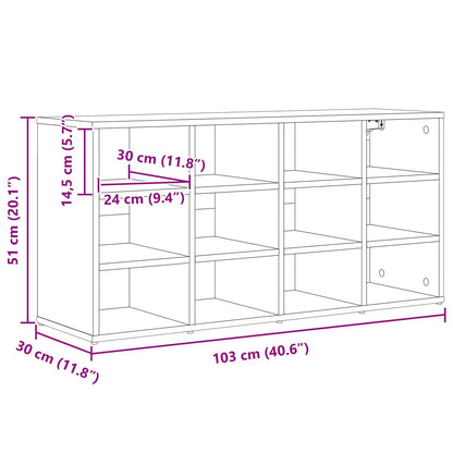 Shoe Cabinet Concrete grey 103 x 30 x 51 cm Engineered Wood
