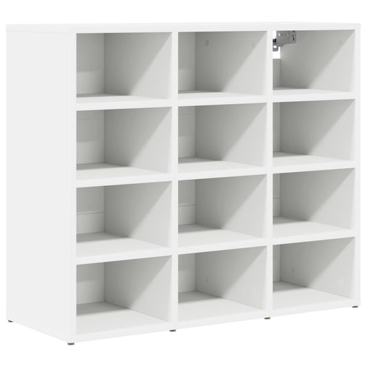 Shoe Cabinet 77.5 x 30 x 67 cm Engineered Wood White