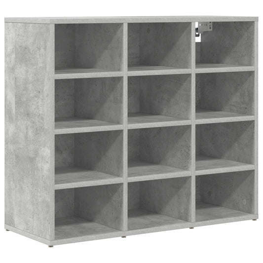 Shoe Cabinet 77.5 x 30 x 67 cm Engineered Wood Concrete grey