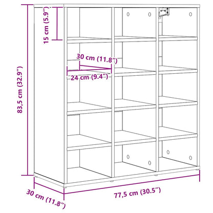 Shoe Cabinet 77.5 x 30 x 83.5 cm Engineered Wood Sonoma Oak