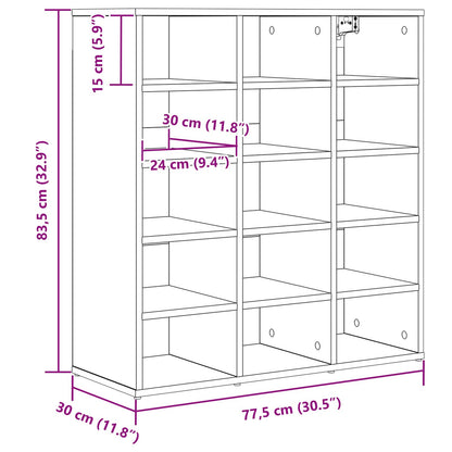 Shoe Cabinet Sonoma Oak 77.5 x 30 x 83.5 cm Engineered Wood