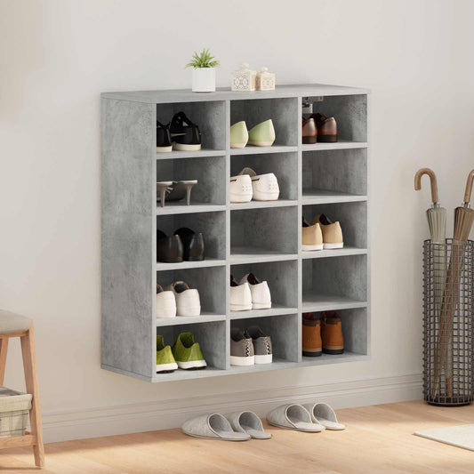 Shoe Cabinet 77.5 x 30 x 83.5 cm Engineered Wood Concrete grey