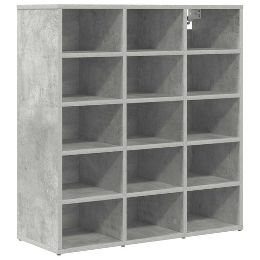 Shoe Cabinet 77.5 x 30 x 83.5 cm Engineered Wood Concrete grey