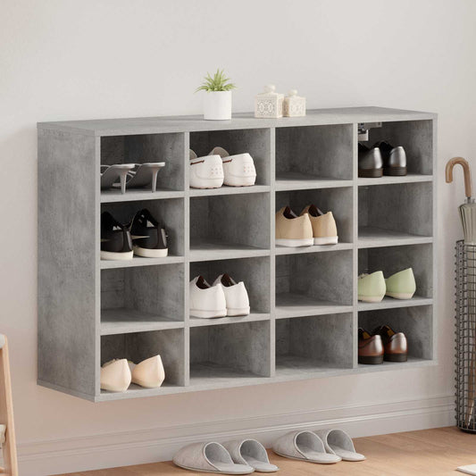 Shoe Cabinet 103 x 30 x 67 cm Engineered Wood Concrete grey