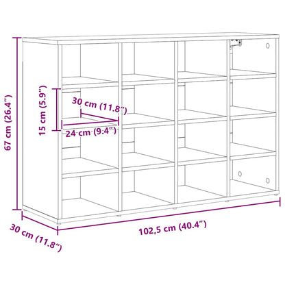 Shoe Cabinet 103 x 30 x 67 cm Engineered Wood Concrete grey