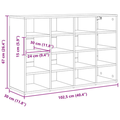 Shoe Cabinet Concrete grey 103 x 30 x 67 cm Engineered Wood