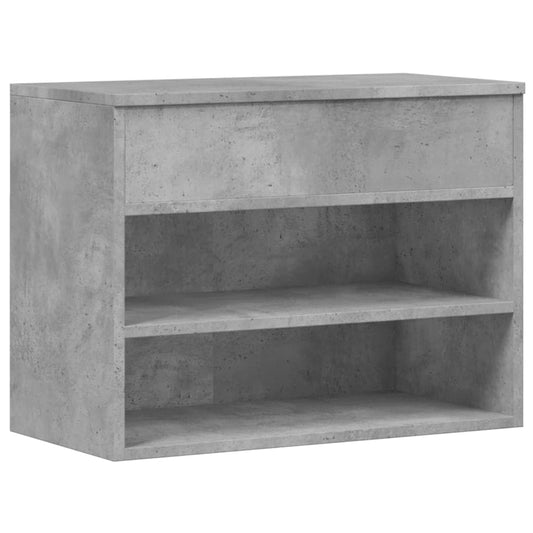 Shoe Bench Concrete Grey 60x30x45 cm Engineered Wood