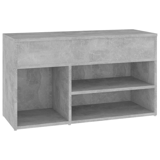 Shoe Bench Concrete Grey 80x30x45 cm Engineered Wood