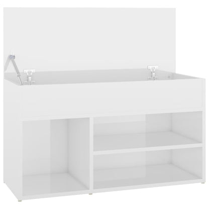 808753 vidaXL Shoe Bench High Gloss White 80x30x45 cm Engineered Wood