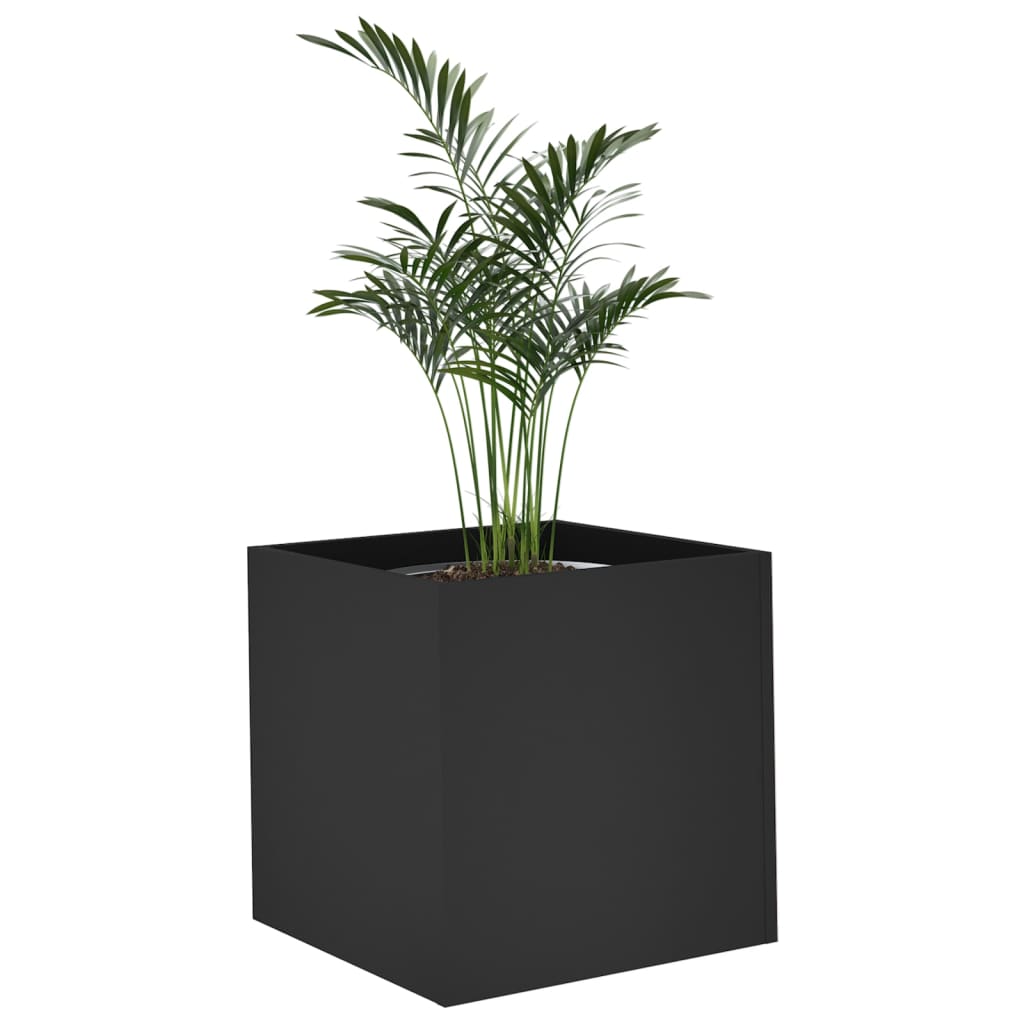 Planter Box Black 15.7"x15.7"x15.7" Engineered Wood