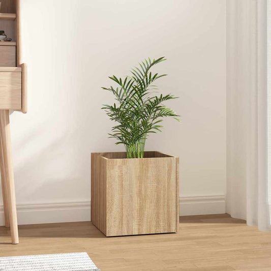 Planter Box | Sonoma oak | Engineered wood | 40x40x40 cm
