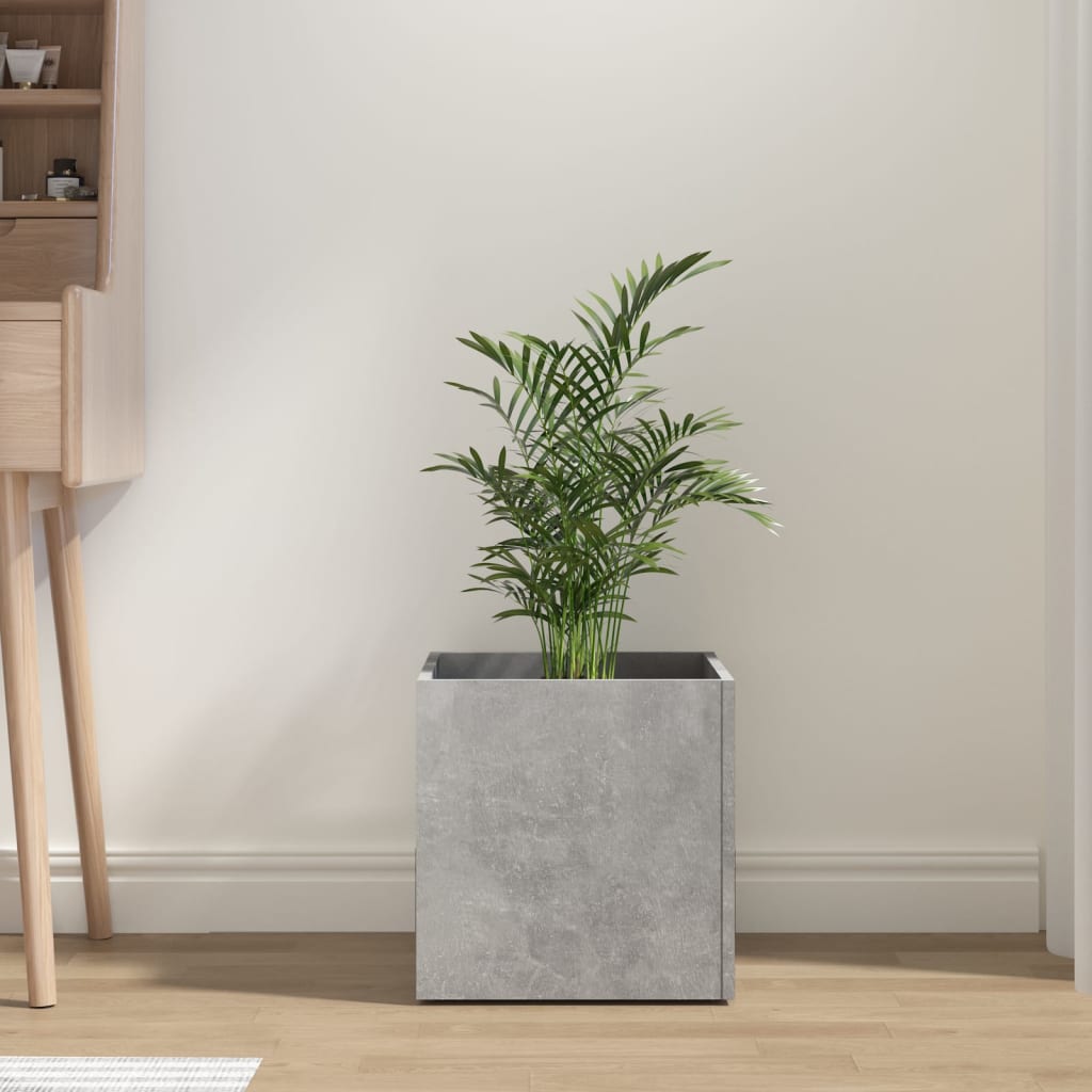 Planter Box Concrete Gray 15.7"x15.7"x15.7" Engineered Wood