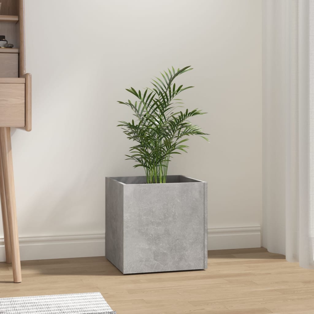 Planter Box Concrete Gray 15.7"x15.7"x15.7" Engineered Wood