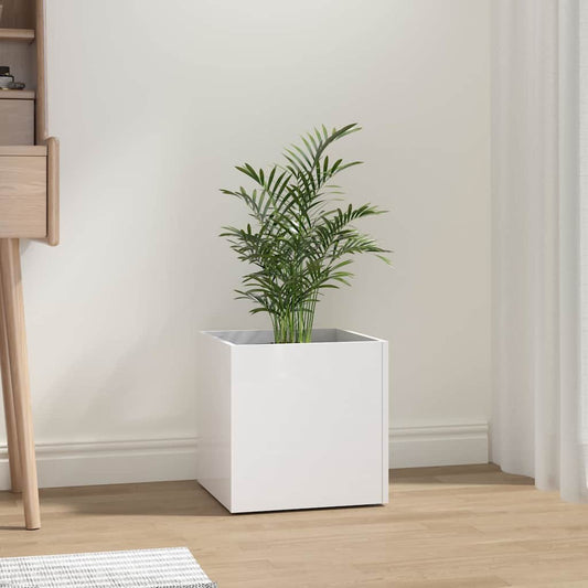 Planter Box | High gloss white | Engineered wood | 40 cm x 40 cm x 40 cm