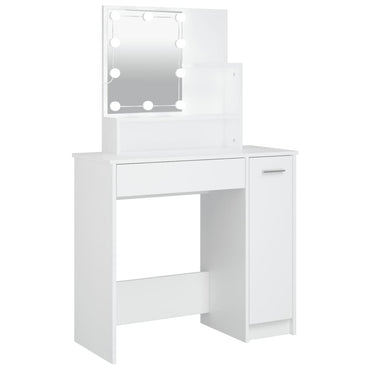 Dressing Table with LED White 86.5x35x136 cm